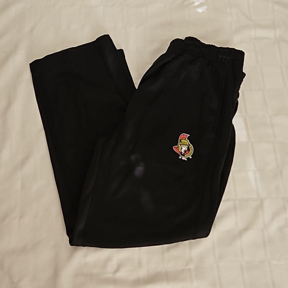 NHL Men's Hockey Ottawa Senators Logo Sweatpants Small Black